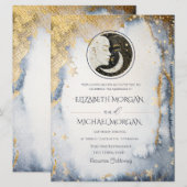Celestial Sun Moon Watercolor Wedding  Kaart (Voorkant / Achterkant)
