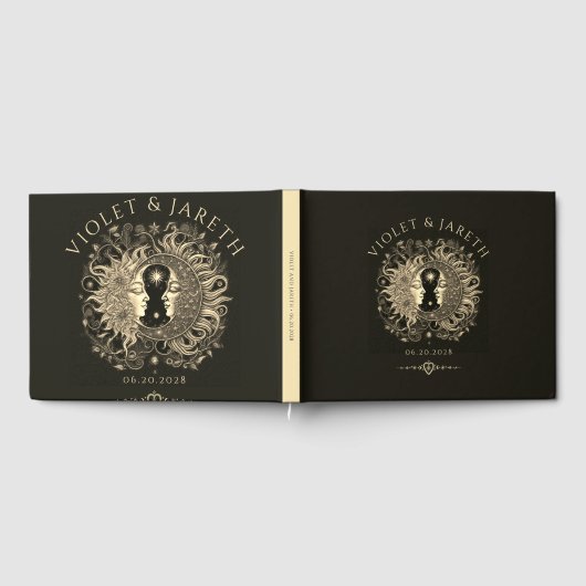 Celestial Sun Moon Wedding Gastenboek (Volledig)