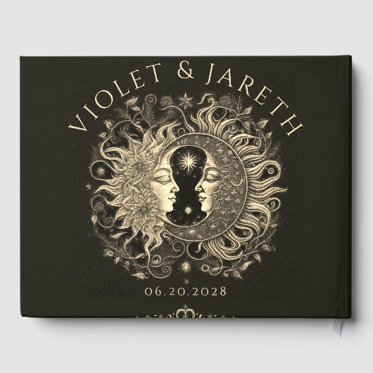 Celestial Sun Moon Wedding Gastenboek (Achterkant)