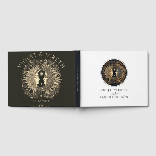 Celestial Sun Moon Wedding Gastenboek (Volledig)