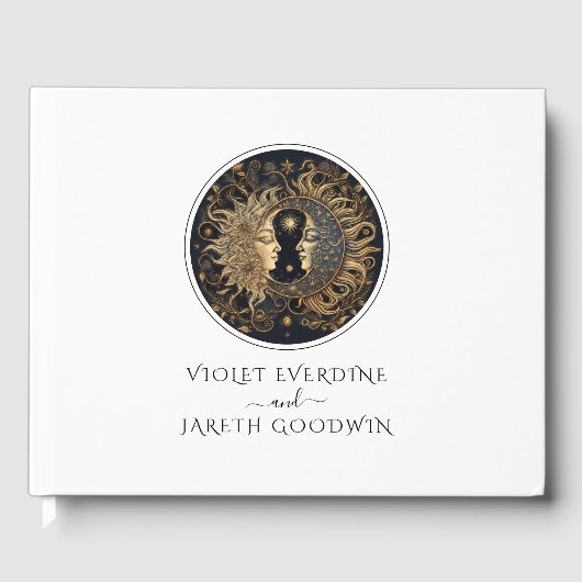 Celestial Sun Moon Wedding Gastenboek (Voorkant)