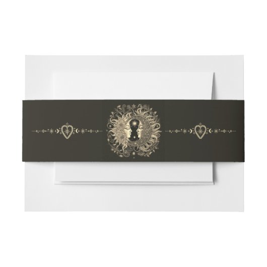 Celestial Sun Moon Wedding Gastenboek Uitnodigingen Wikkel (Voorkant Voorbeeld)
