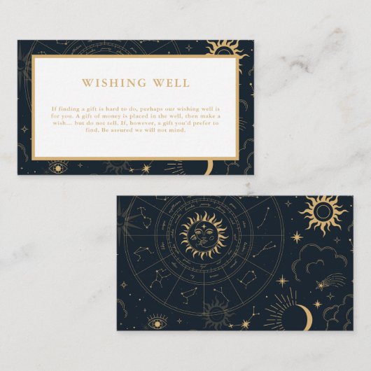 Celestial Sun Moon Wishing Well Enclosure Kaart (Voorkant / Achterkant)