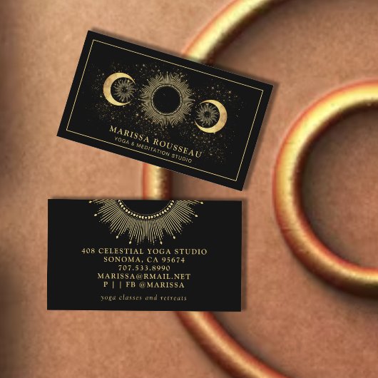 Celestial Sun Moon Yoga Instructor Visitekaartje