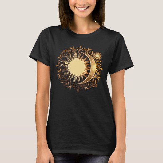 Celestial Sun Moon Yoga Meditation Zen Buddhism Sy T-shirt (Voorkant)