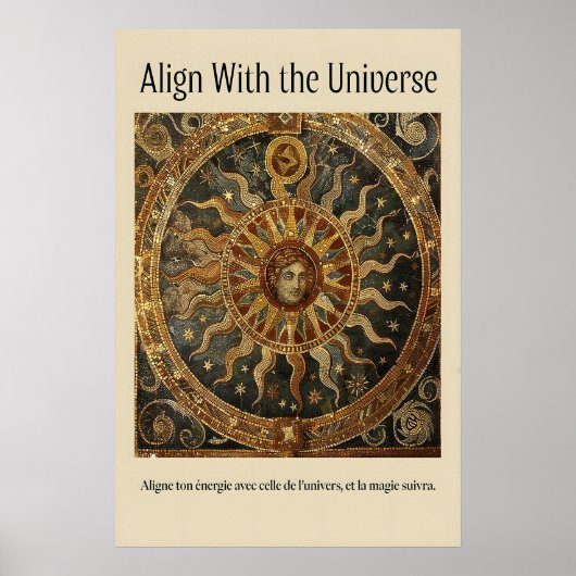 Celestial Sun Mosaic Art Print Antique Astrology (Voorkant)