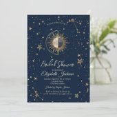 Celestial Sun Stars Galaxy Bridal Shower  Kaart (Staand voorkant)