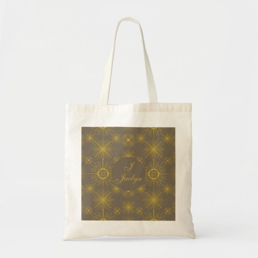 Celestial Sun Stars Taupe Tote Bag (Voorkant)