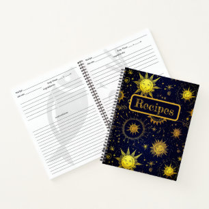 Celestial Sun Stars Zwart Goud Recept Boek