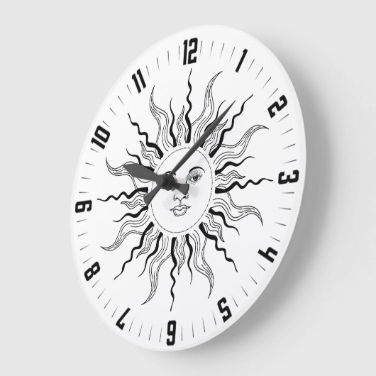 Celestial Sun  Sun Burst Face Grote Klok (Hoek)