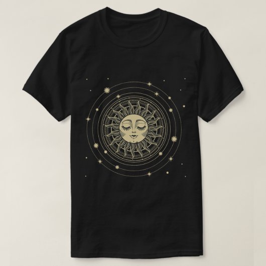 Celestial Sun Tarot Kaarten Horoscoop Zodiac Astro T-shirt (Design voorkant)