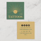Celestial Sun Tattoo Salon Vierkante Visitekaartje (Voorkant / Achterkant)