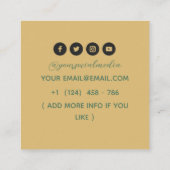 Celestial Sun Tattoo Salon Vierkante Visitekaartje (Achterkant)