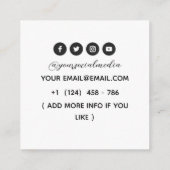 Celestial Sun Tattoo Salon Vierkante Visitekaartje (Achterkant)