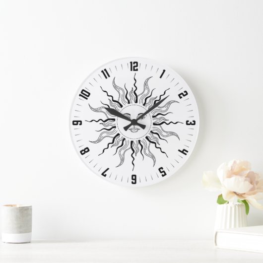 Celestial Sun Zwart Sun Burst Grote Klok (Huis)