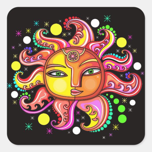 Celestial Sunface Sticker (Voorkant)