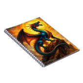 Celestial Sunfire Dragon Fantasy Notitieboek (Rechterzijde)