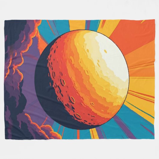 Celestial Sunset Fleece Blanket Deken (Voorkant (Horizontaal))