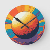 Celestial Sunset Wall Clock Ronde Klok (Voorkant)