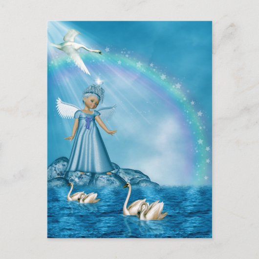 Celestial Swan Guardian Briefkaart (Voorkant)