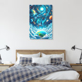 Celestial Swing: Dreaming Above Earth Print (Insitu (Slaapkamer))