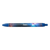 Celestial Swirling Stars Custom Name Script Zwarte Inkt Pen (Voorkant)