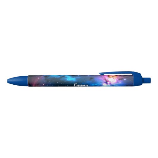 Celestial Swirling Stars Custom Name Script Zwarte Inkt Pen (Bovenkant)