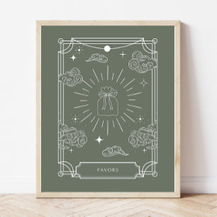 Celestial Tarot Baby shower Favorieten teken Poster