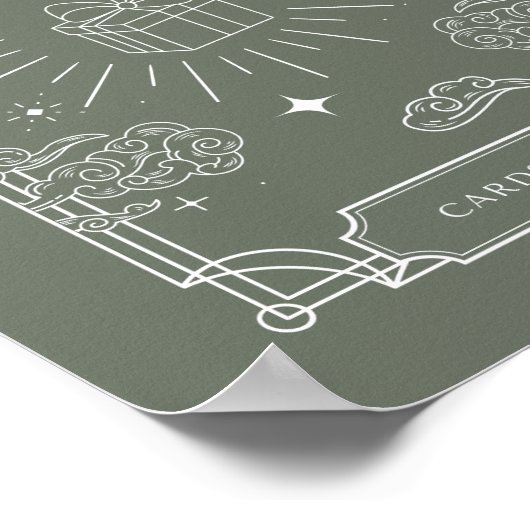 Celestial Tarot Baby shower Kaarten & Cadeaubordje Poster (Hoek)