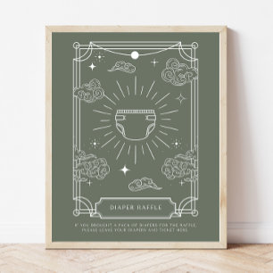 Celestial Tarot Baby shower Luier Raffle teken Poster