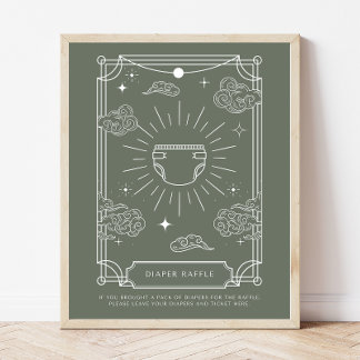 Celestial Tarot Baby shower Luier Raffle teken Poster