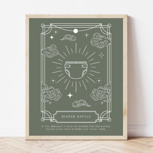 Celestial Tarot Baby shower Luier Raffle teken Poster