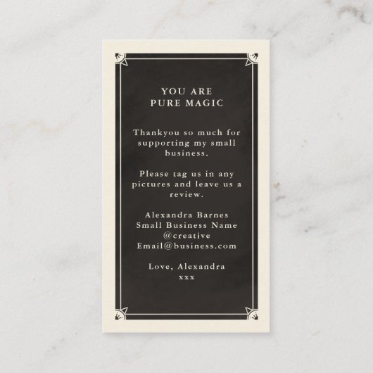 Celestial Tarot bedankt je klein Visitekaartje (Achterkant)