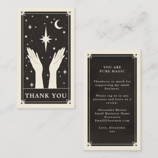 Celestial Tarot bedankt je klein Visitekaartje (Voorkant / Achterkant)