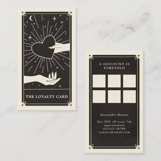Celestial Tarot boho Discount Visitekaartje (Voorkant / Achterkant)