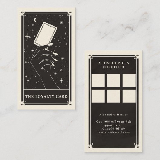 Celestial Tarot boho Loyalty Visitekaartje (Voorkant / Achterkant)