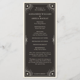 Celestial Tarot Boho star trouwceremonie Programmakaart