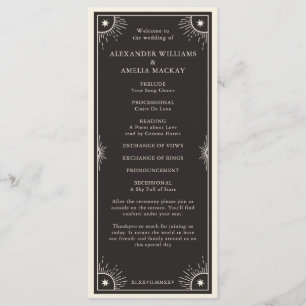 Celestial Tarot Boho star trouwceremonie Programmakaart