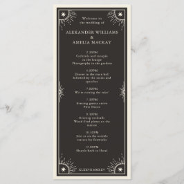 Celestial Tarot Boho star trouwtijdprogramma Programmakaart