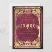 Celestial Tarot Crimson Rood & Goud Vrijgezellenfe Kaart (Voorkant)