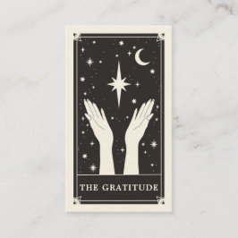 Celestial Tarot Gratitude bedankt Visitekaartje