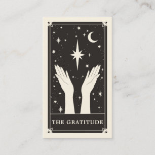 Celestial Tarot Gratitude bedankt Visitekaartje