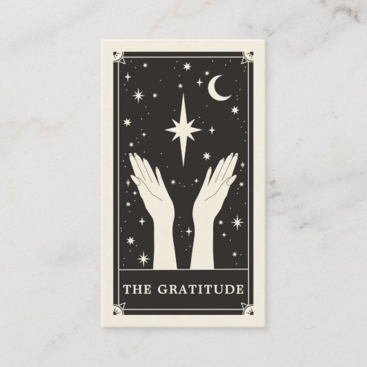 Celestial Tarot Gratitude bedankt Visitekaartje (Voorkant)