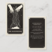 Celestial Tarot Hairdresser Black Visitekaartje (Voorkant / Achterkant)