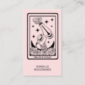 Celestial Tarot Hairdresser Blush Pink Visitekaartje (Voorkant)