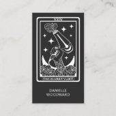 Celestial Tarot Hairdresser Cahrcoal gray Visitekaartje (Voorkant)
