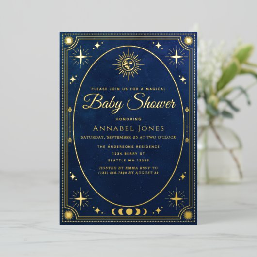 Celestial Tarot Kaart Baby shower (Staand Voorkant)