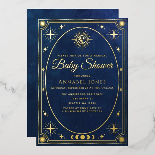 Celestial Tarot Kaart Baby shower (Voorkant / Achterkant)