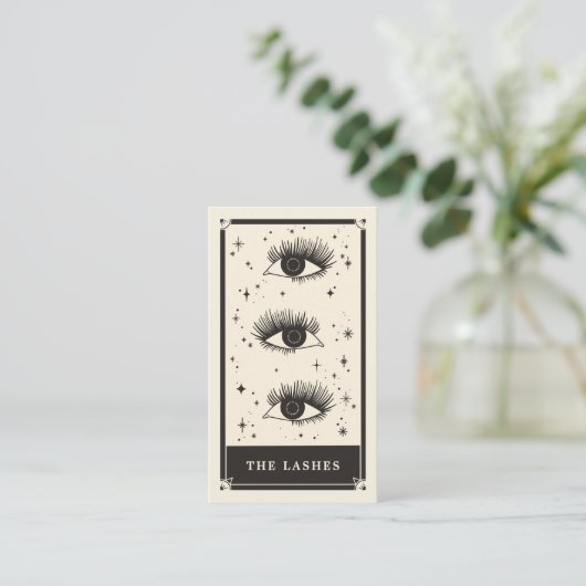 Celestial Tarot Lashes Black Visitekaartje (Staand voorkant)