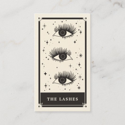 Celestial Tarot Lashes Black Visitekaartje (Voorkant)